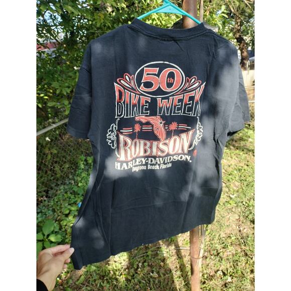 VTG Harley Davidson Daytona Beach Bike Week T-Shirt Size L Single Stitch 1991 - Picture 4 of 6